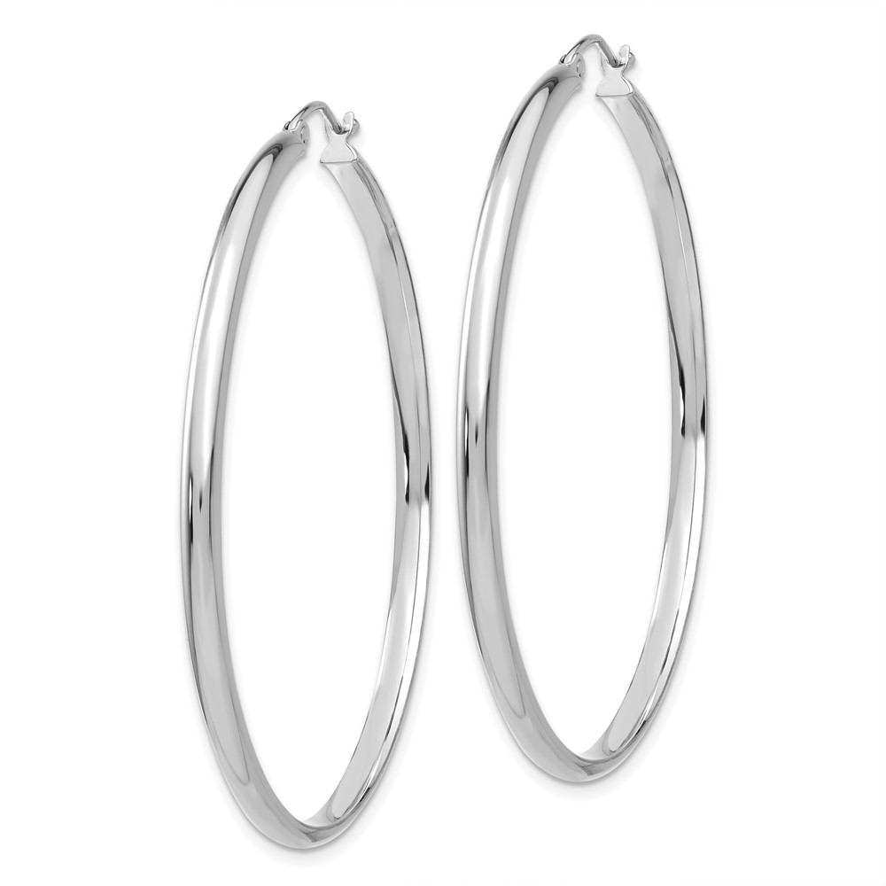 14k White Gold Polished Hoop Earring (TC654)