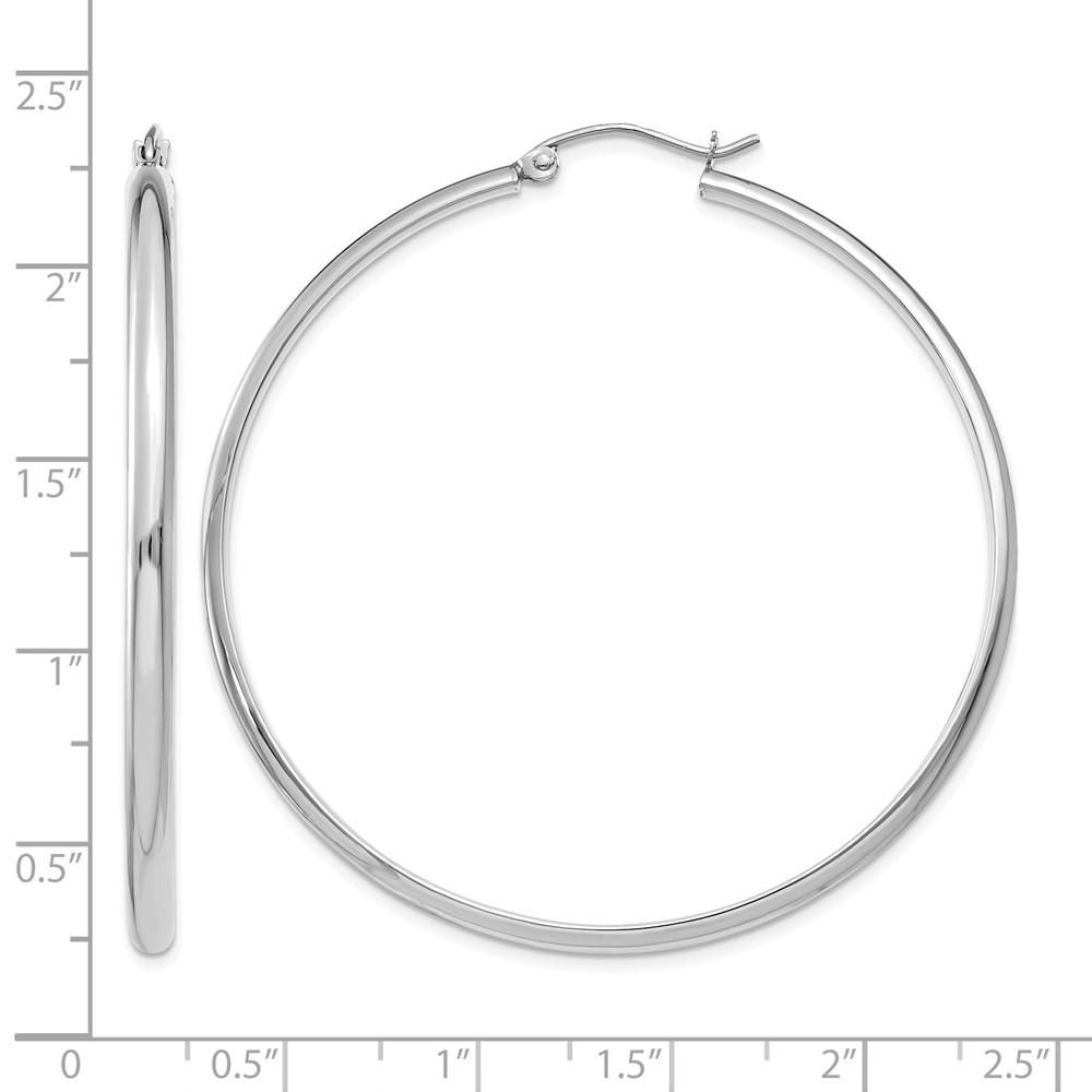 14k White Gold Polished Hoop Earring (TC654)
