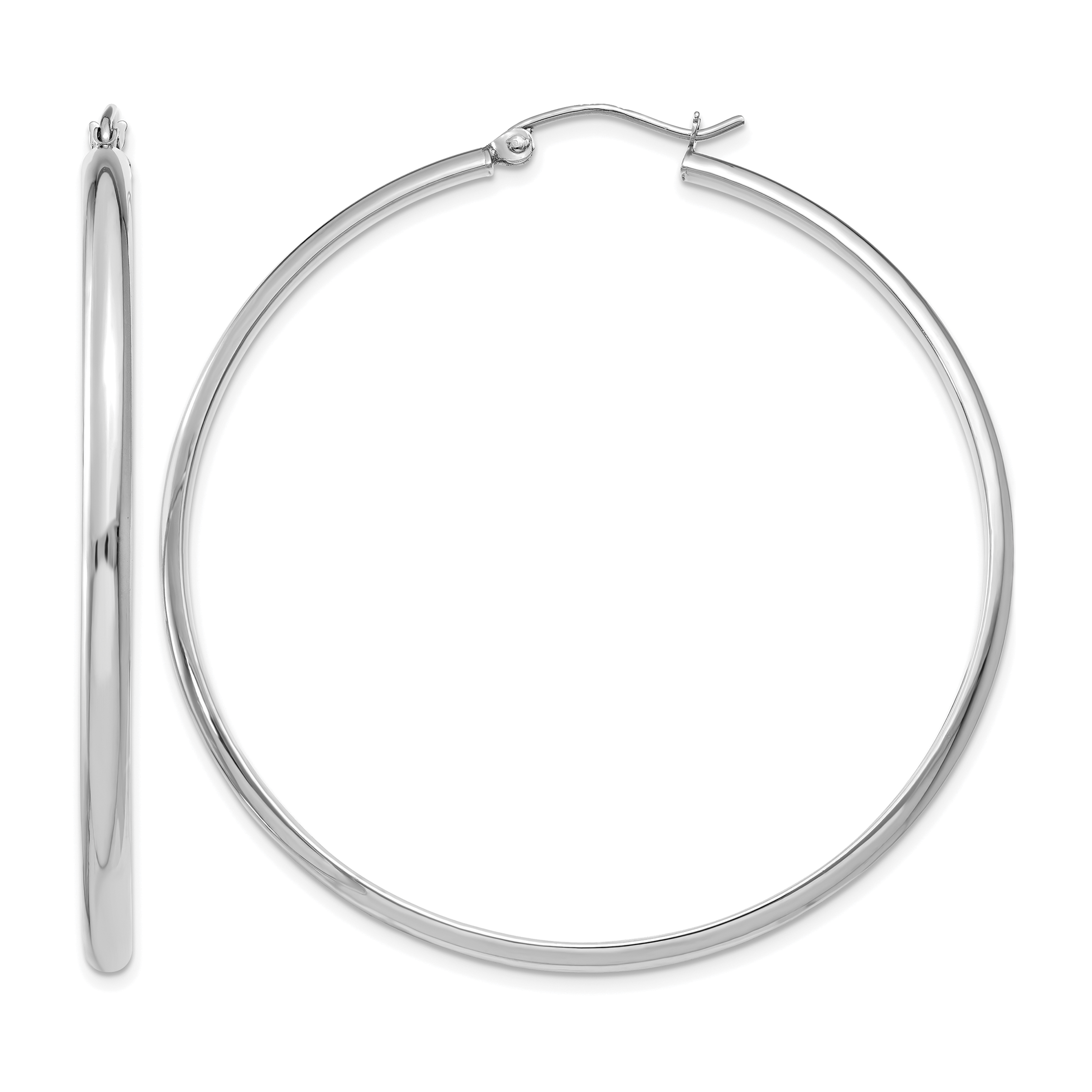 14k White Gold Polished Hoop Earring (TC654)
