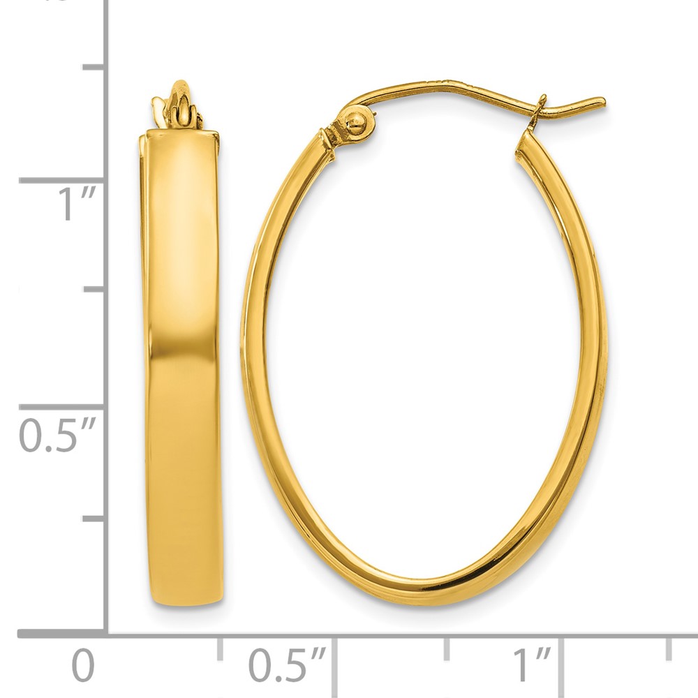 14k Lightweight Oval Hoop Earrings (TC658)