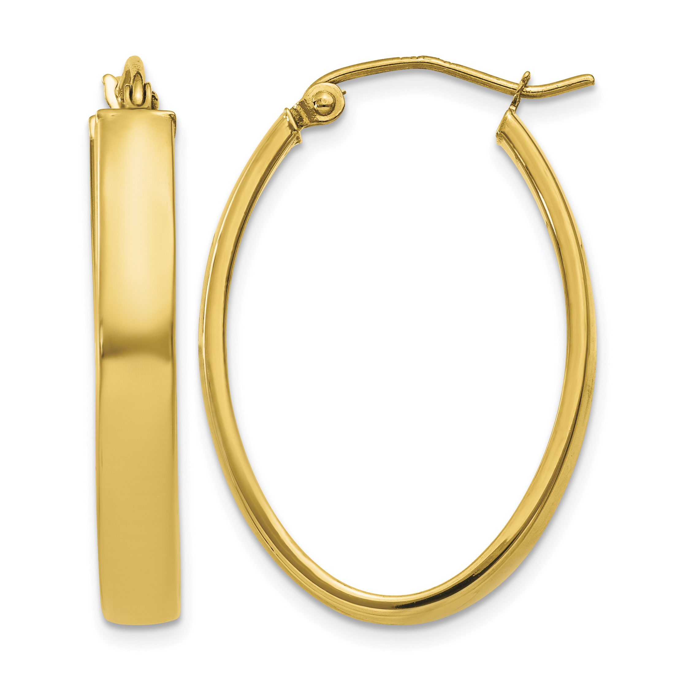 14k Lightweight Oval Hoop Earrings (TC658)