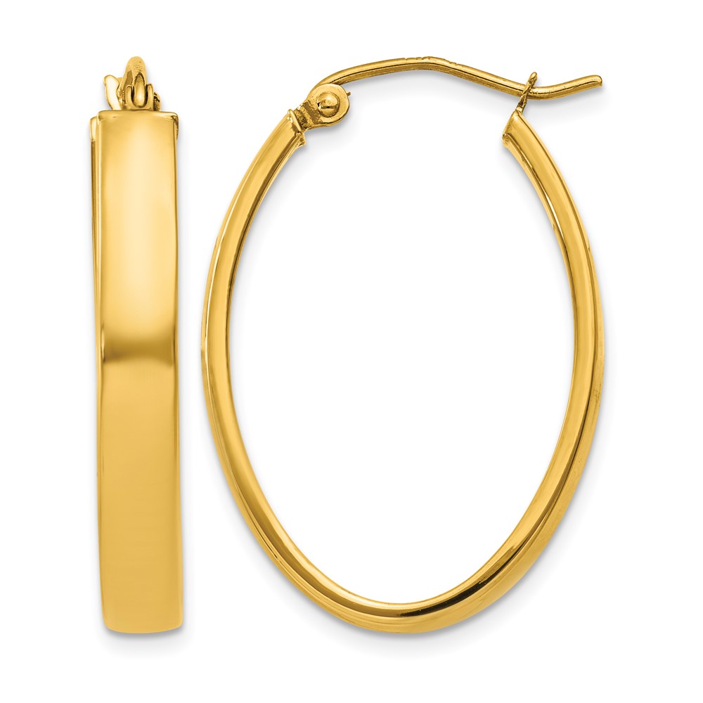 14k Lightweight Oval Hoop Earrings (TC658)