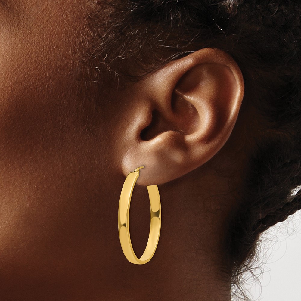 14k Lightweight Oval Hoop Earrings (TC659)