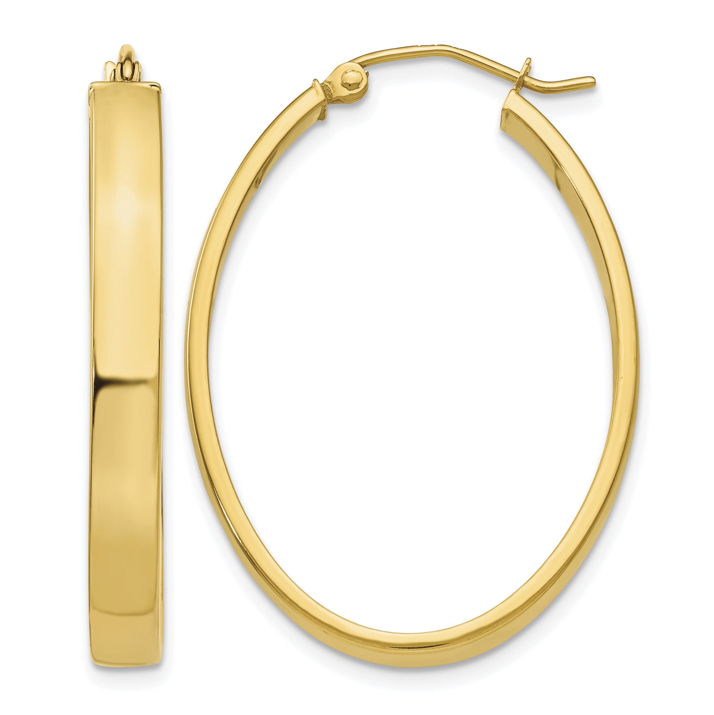 14k Lightweight Oval Hoop Earrings (TC659)
