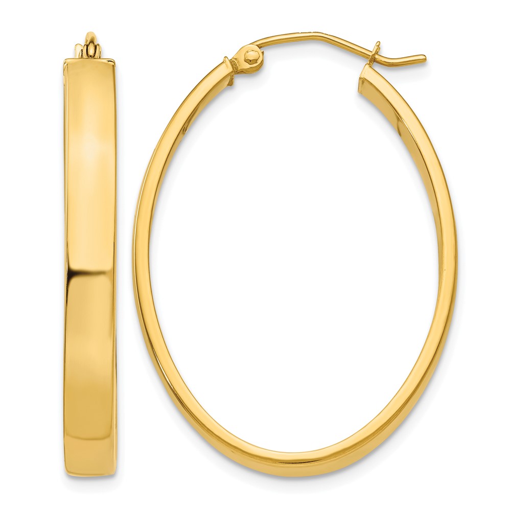 14k Lightweight Oval Hoop Earrings (TC659)