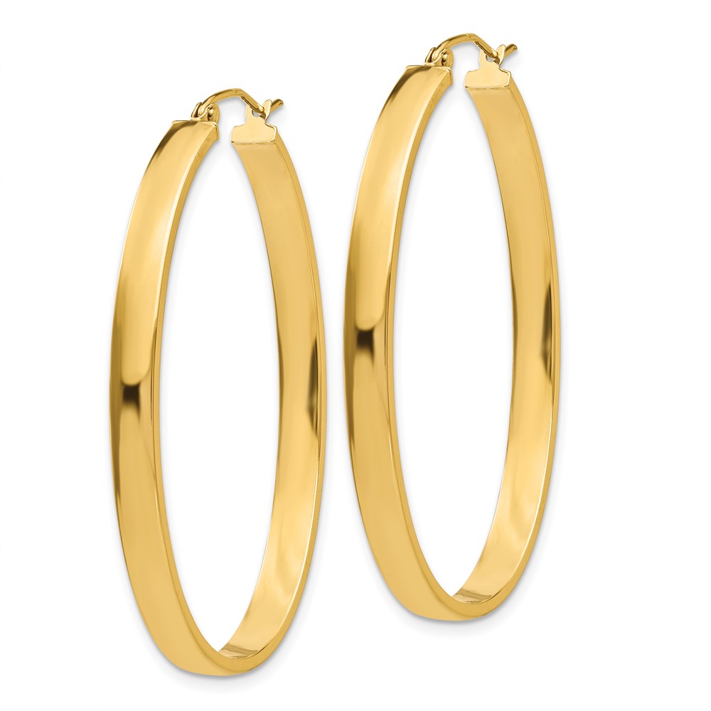 14k Lightweight Oval Hoop Earrings (TC660)