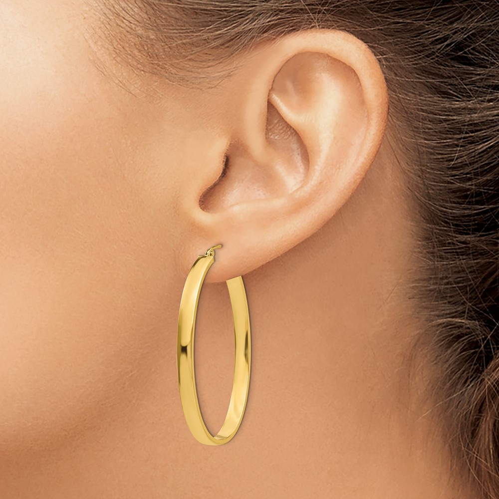 14k Lightweight Oval Hoop Earrings (TC660)