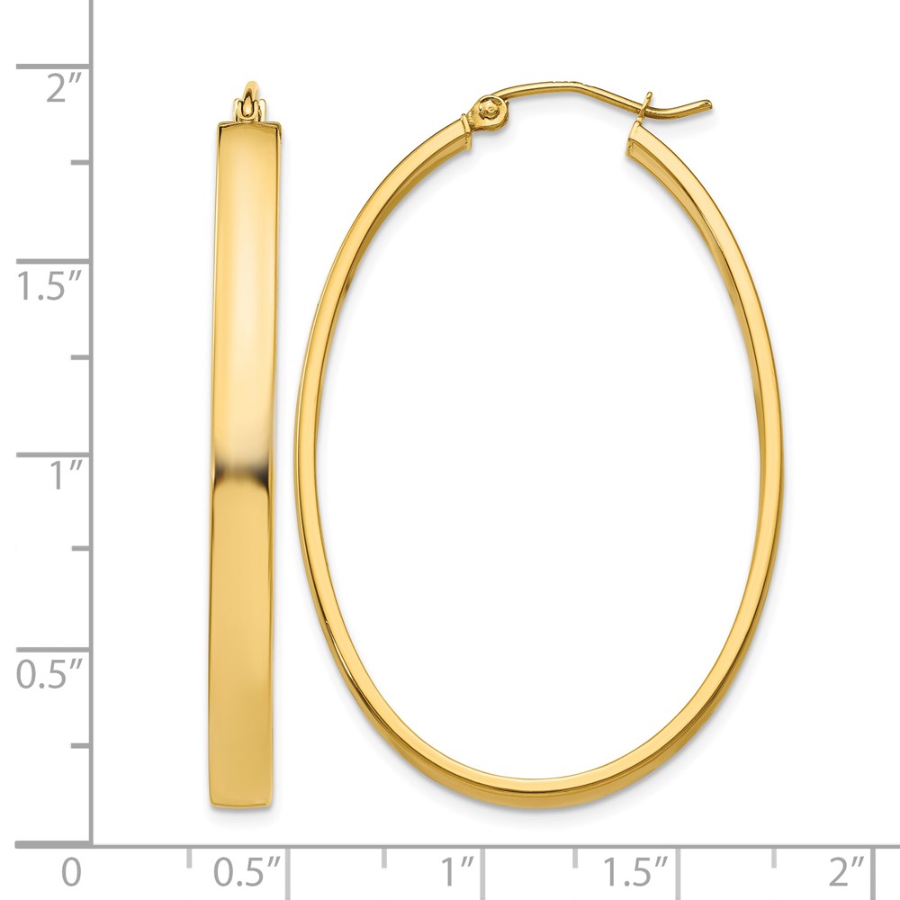 14k Lightweight Oval Hoop Earrings (TC660)