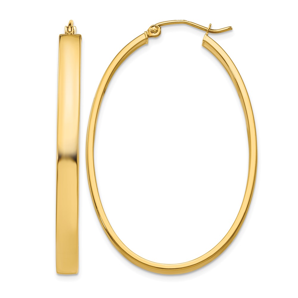 14k Lightweight Oval Hoop Earrings (TC660)