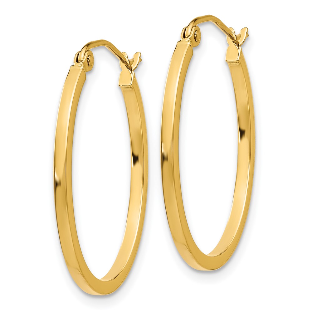 14k Lightweight Fancy Oval Hoop Earrings (TC661)