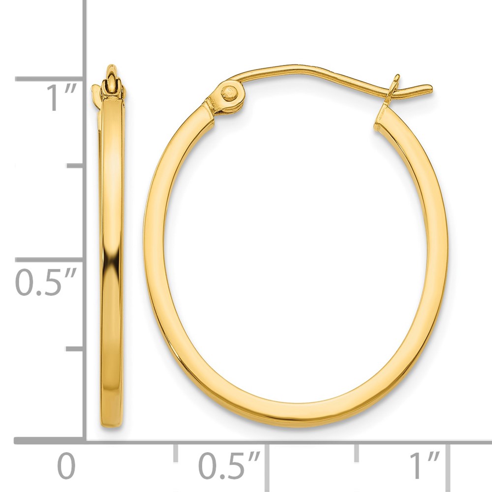14k Lightweight Fancy Oval Hoop Earrings (TC661)