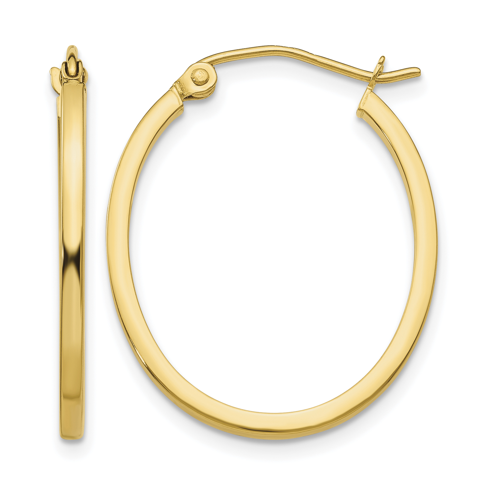 14k Lightweight Fancy Oval Hoop Earrings (TC661)