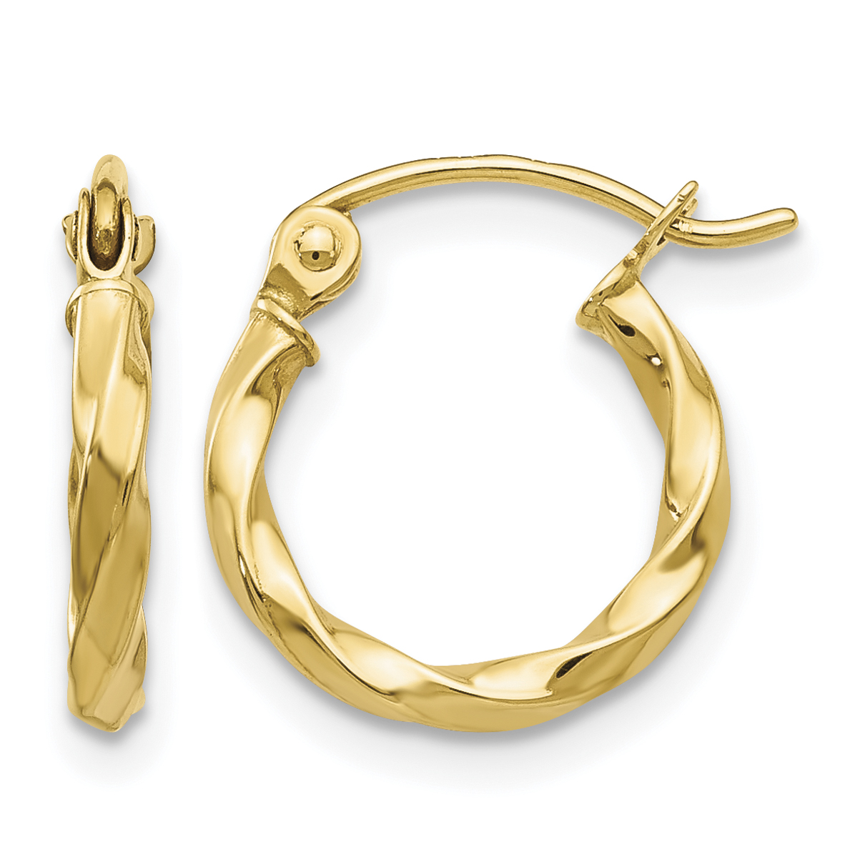 14k Twist Polished Hoop Earring (TC667)