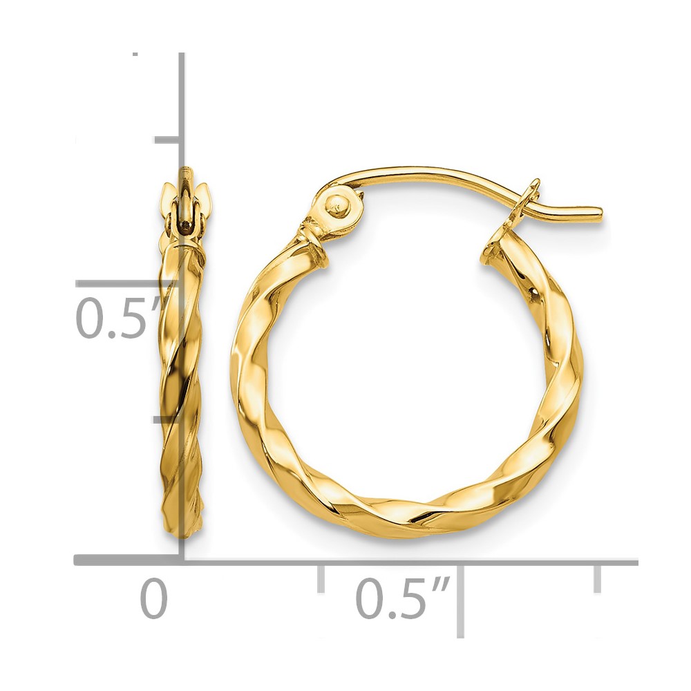 14k Twist Polished Hoop Earring (TC668)