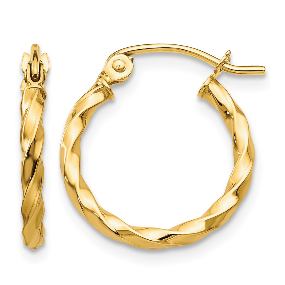 14k Twist Polished Hoop Earring (TC668)