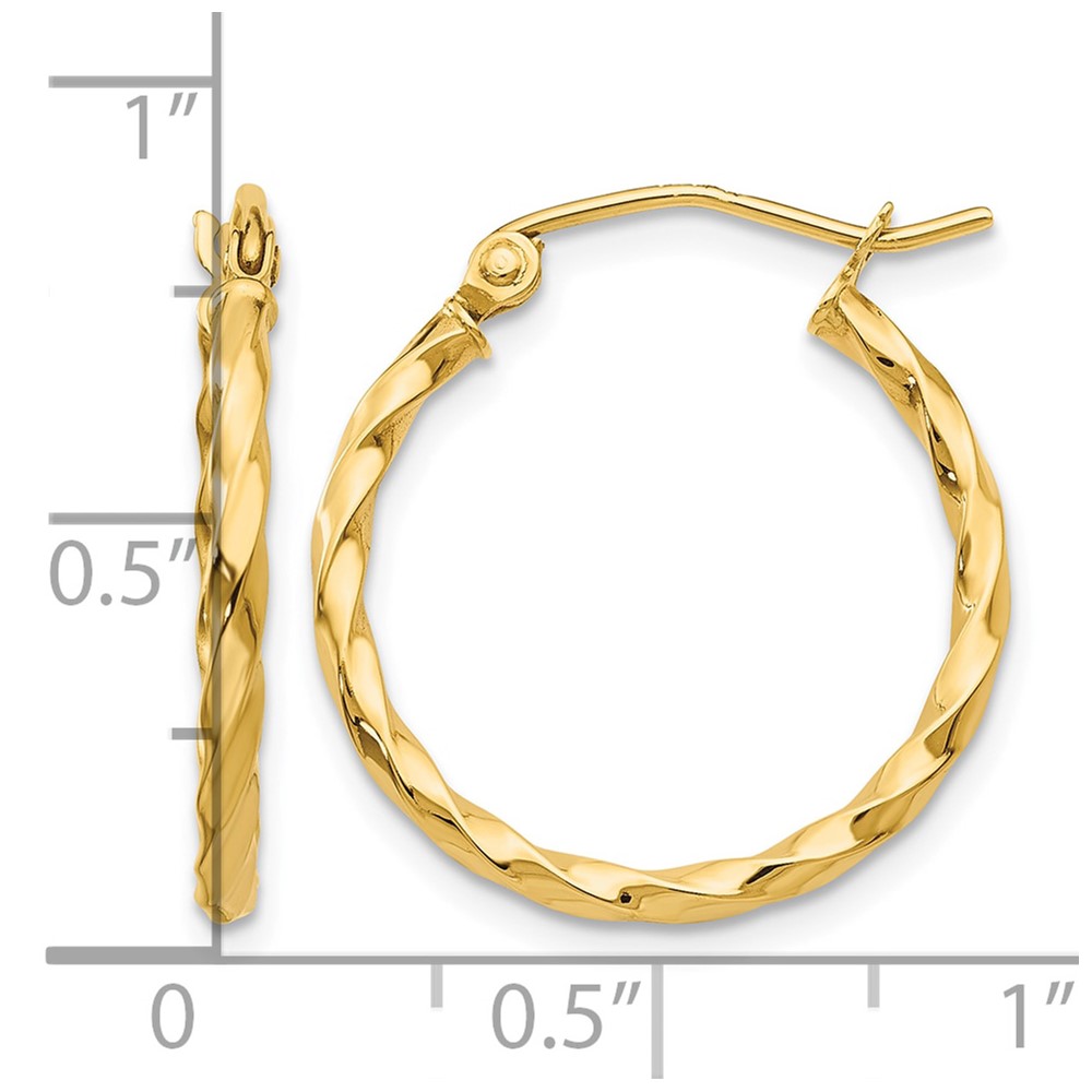 14k Twist Polished Hoop Earring (TC669)