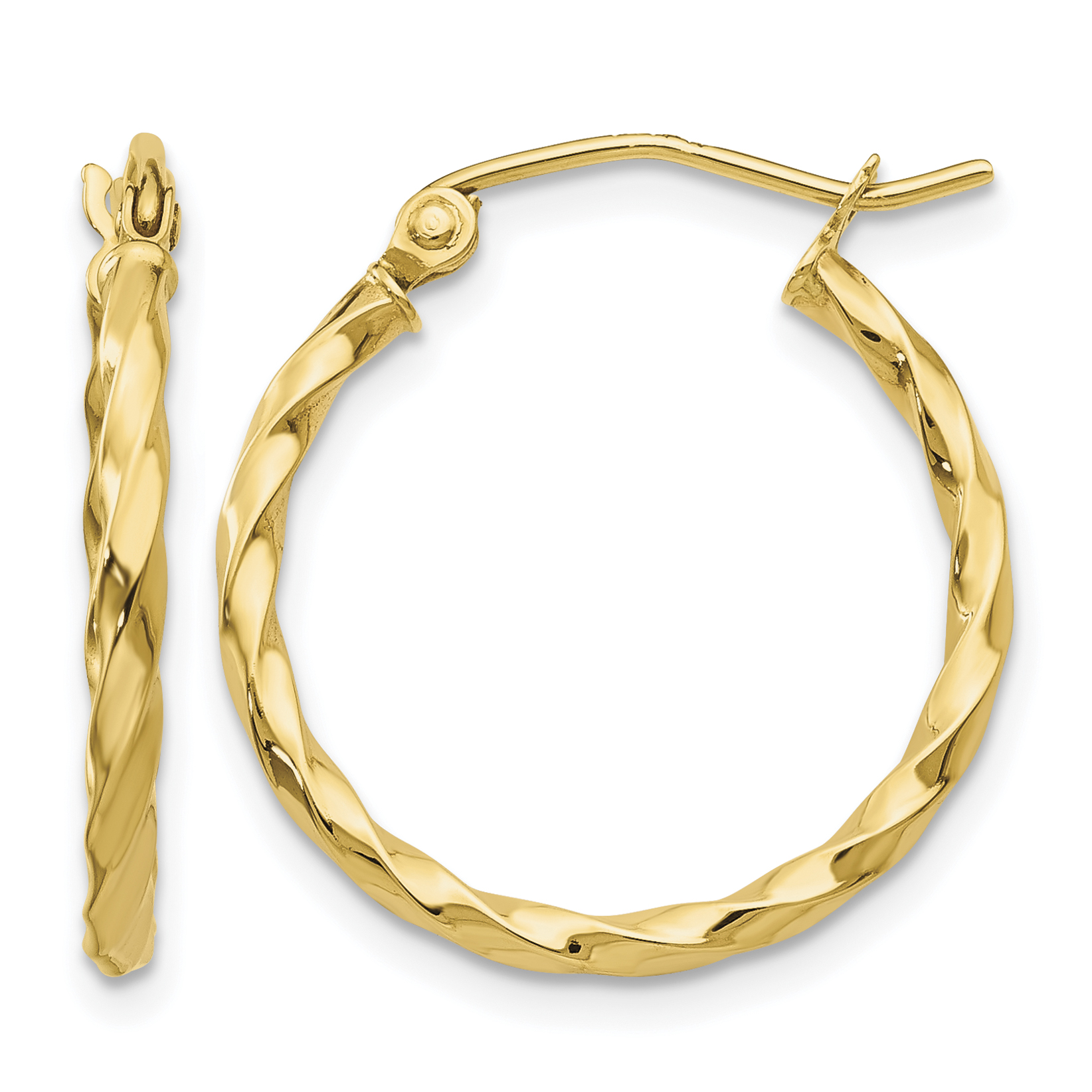 14k Twist Polished Hoop Earring (TC669)