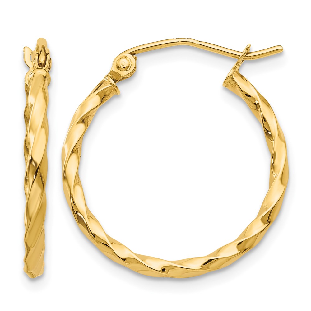 14k Twist Polished Hoop Earring (TC669)