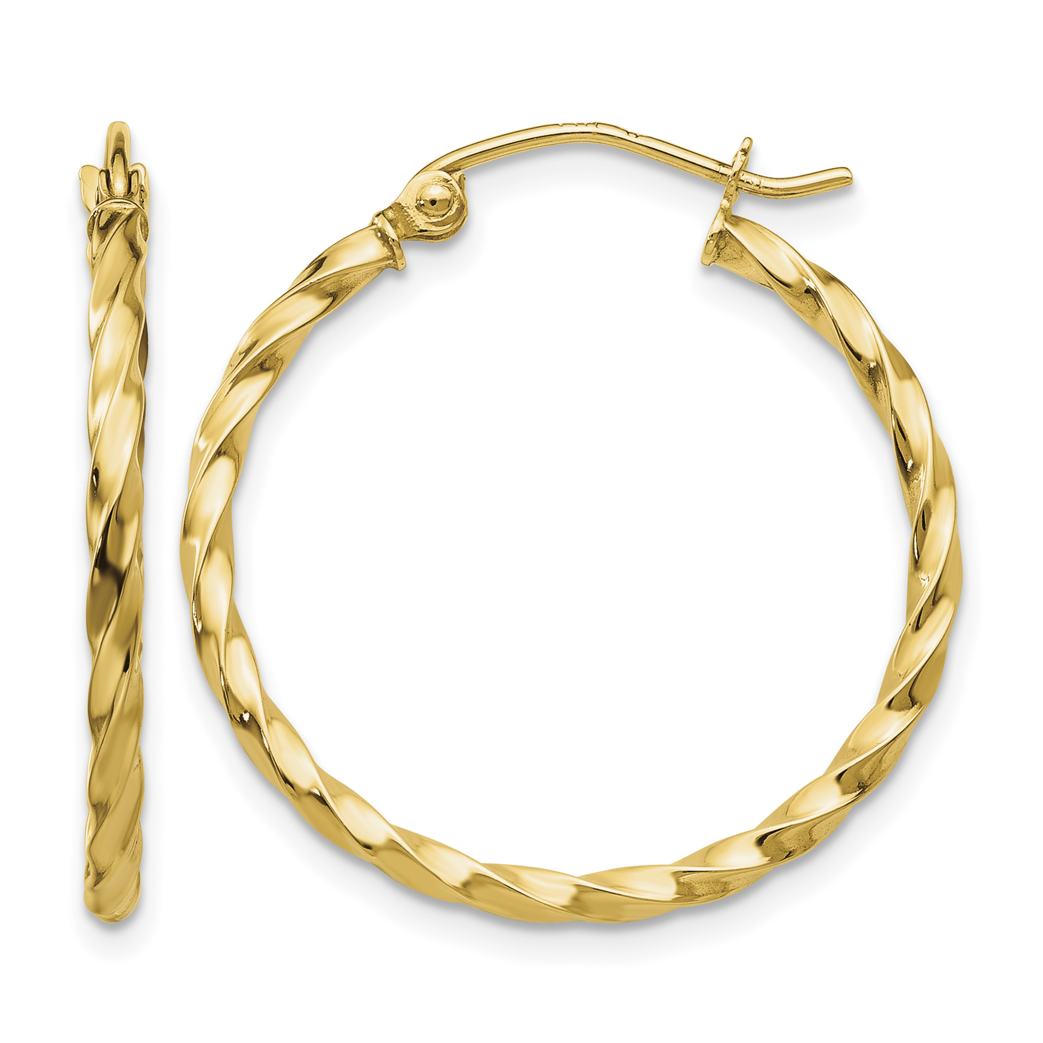 14k Twist Polished Hoop Earring (TC670)