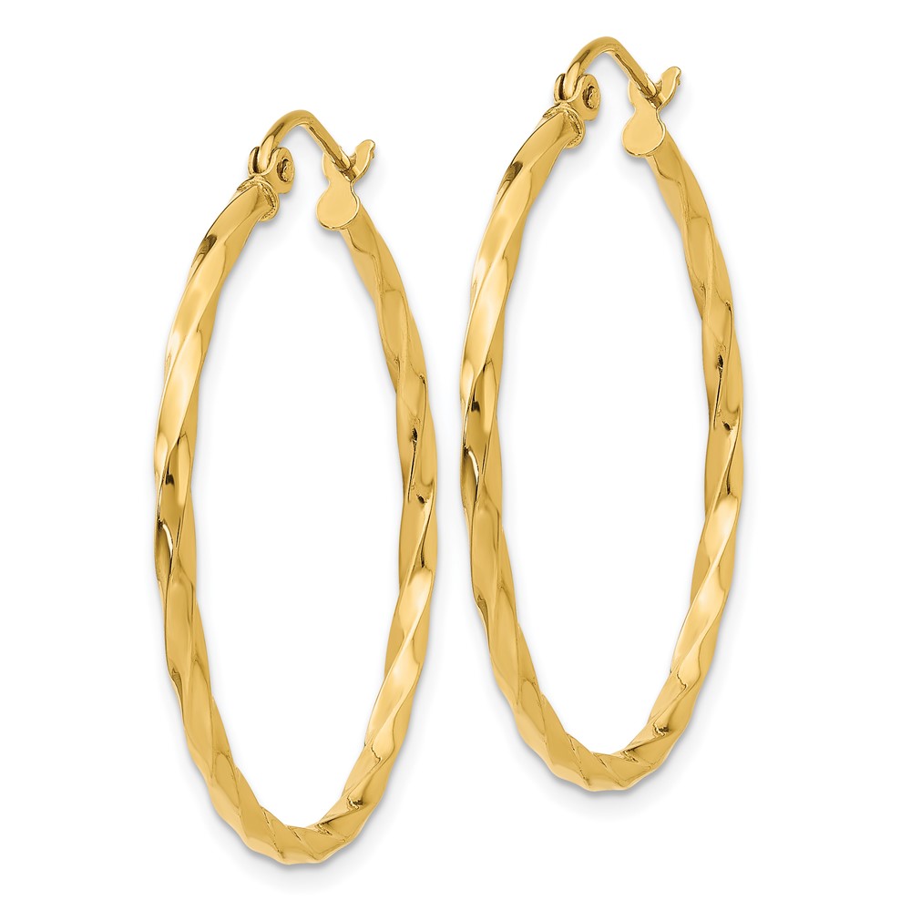 14k Twist Polished Hoop Earring (TC671)