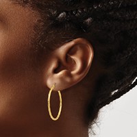 14K Yellow Gold Twist Polished Hoop Earring view 3