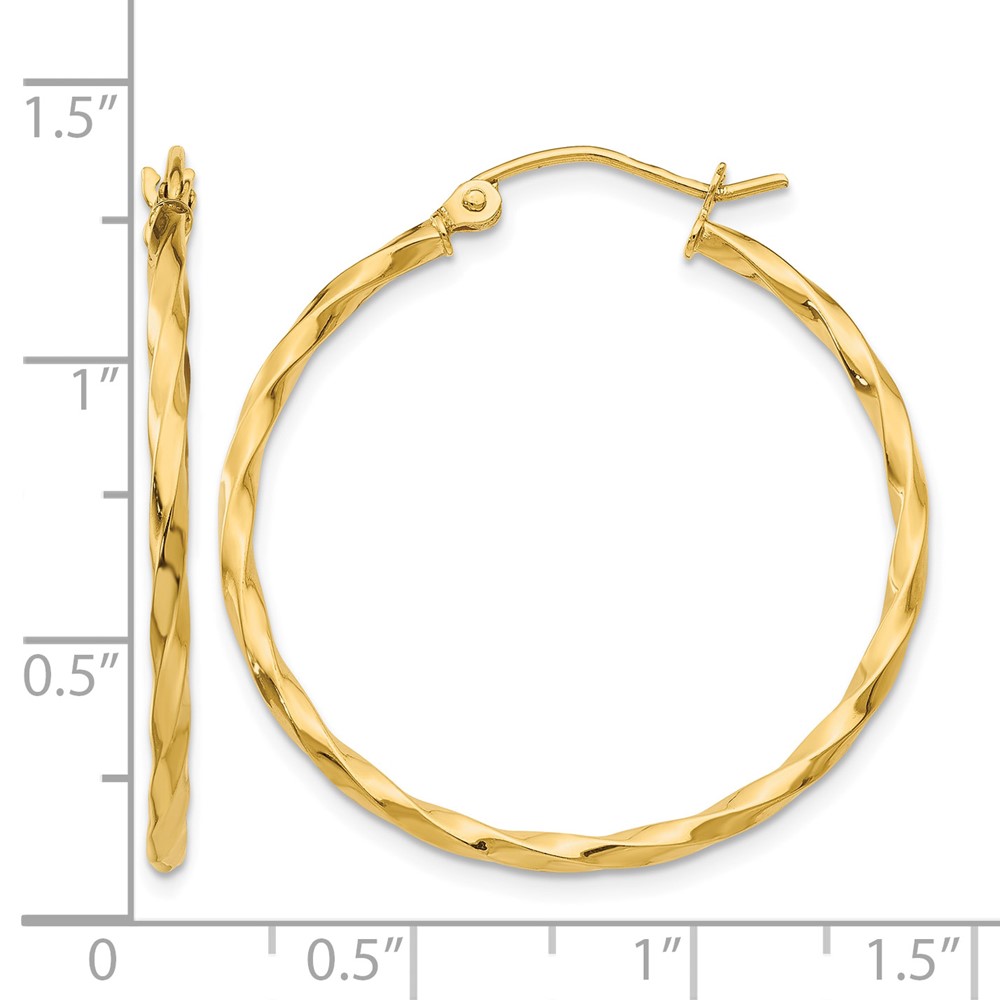 14k Twist Polished Hoop Earring (TC671)