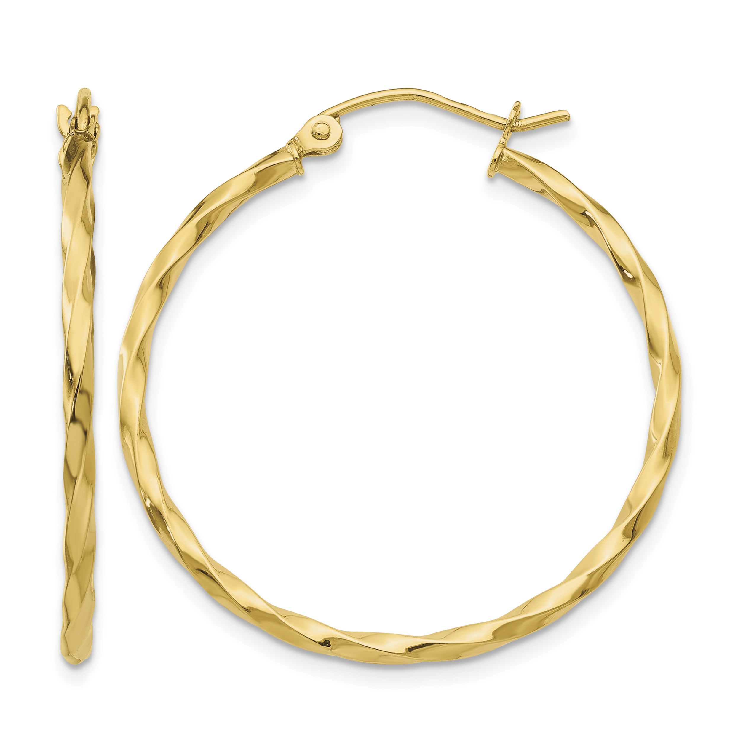 14k Twist Polished Hoop Earring (TC671)
