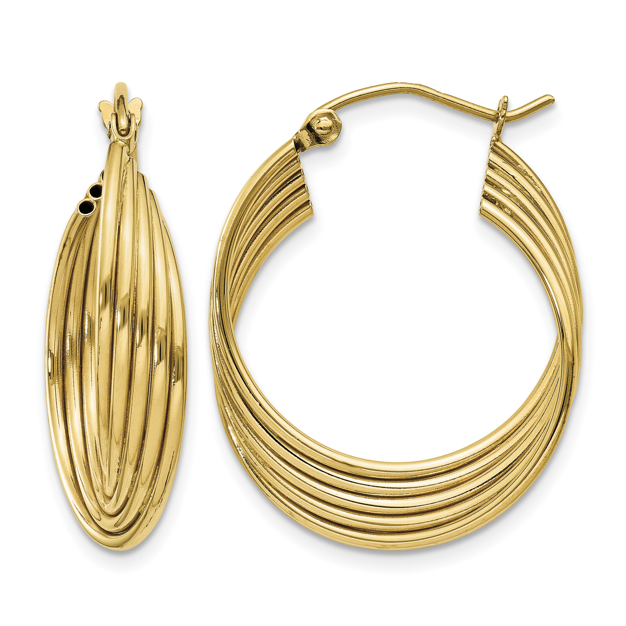 14k Lightweight Fancy Hoop Earrings (TC703)