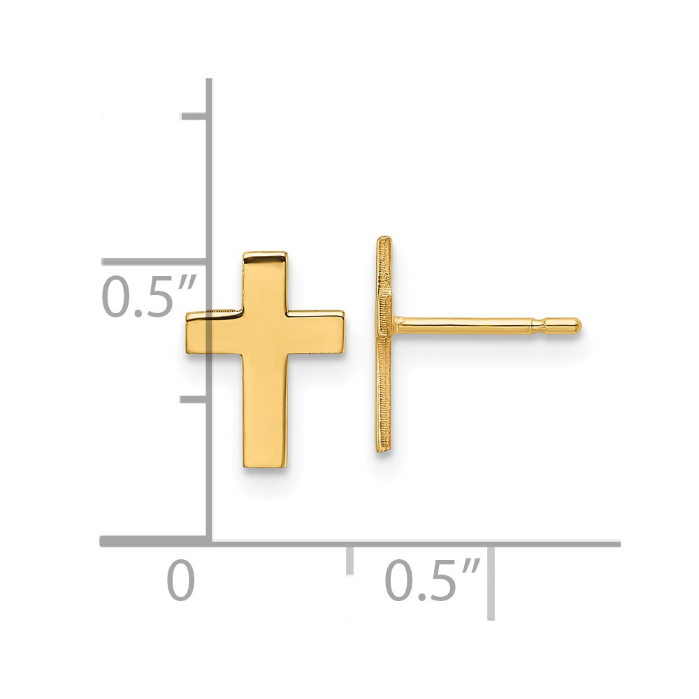 14k Polished Cross Earrings (TC740)