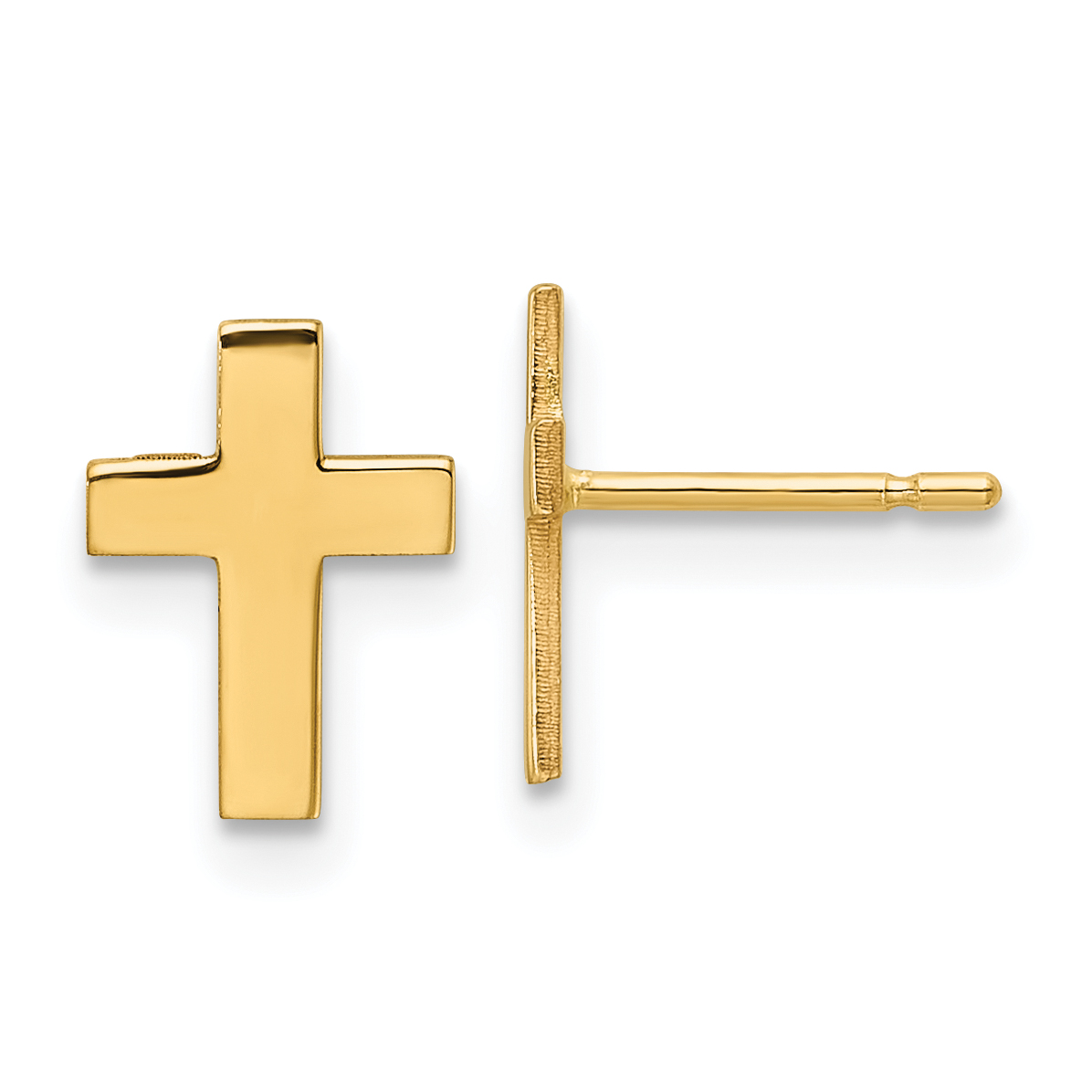 14k Polished Cross Earrings (TC740)