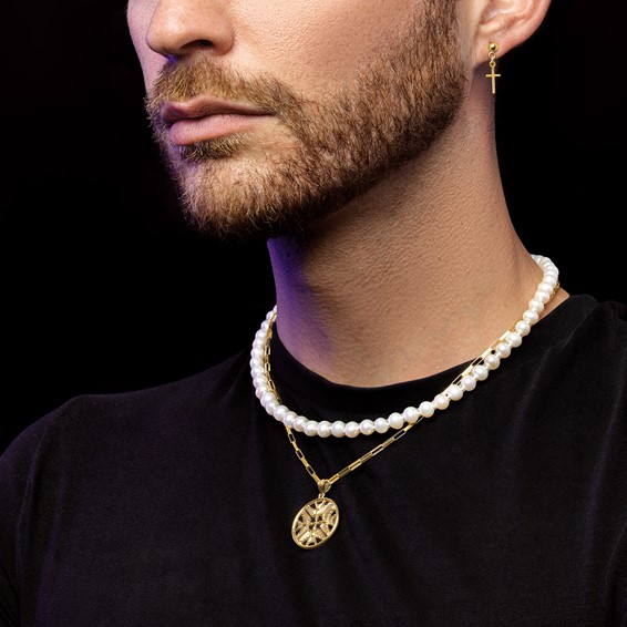 Gold Cross Dangle Post Earrings