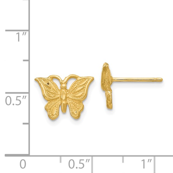 Gold Butterfly Post Earrings