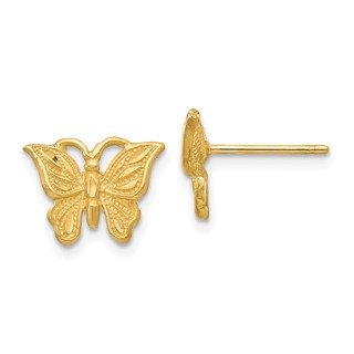 Gold Butterfly Post Earrings
