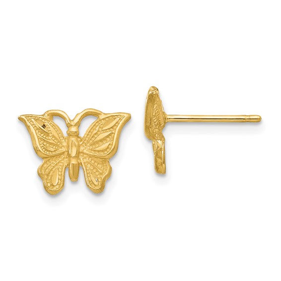 Gold Butterfly Post Earrings