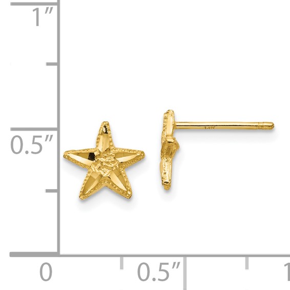 Gold Starfish Post Earrings