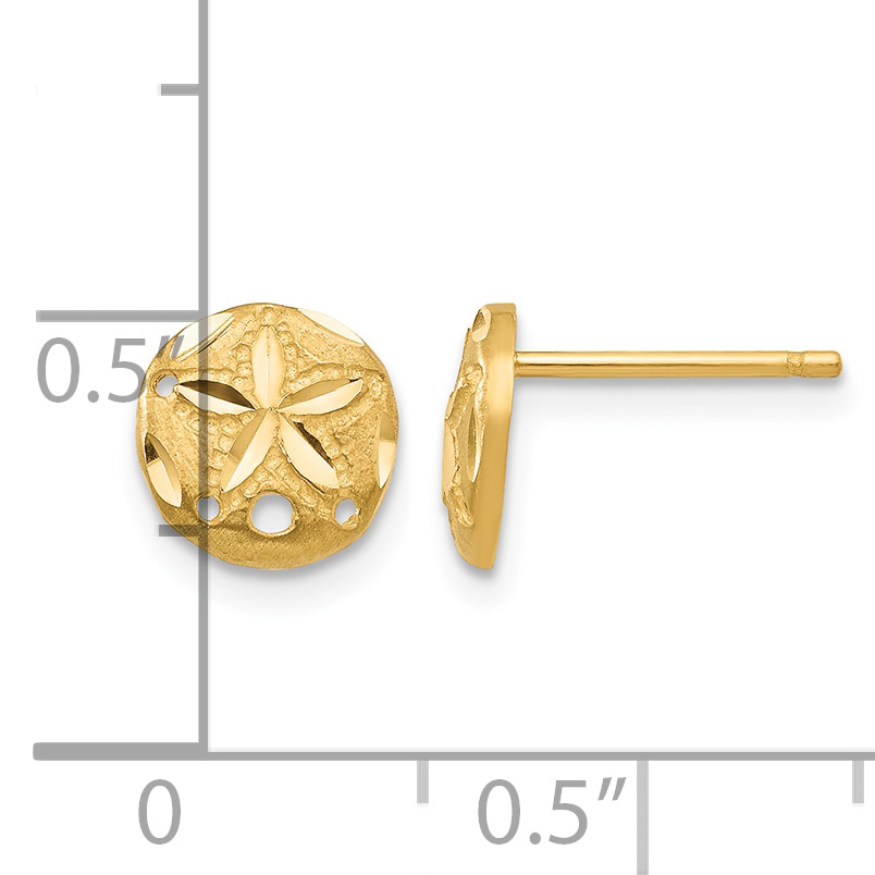 14K Diamond-cut Sand Dollar Earrings TC767 detailed image 4