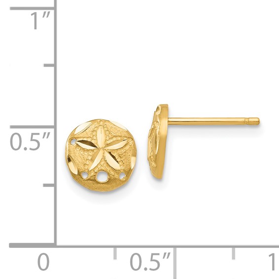 Gold Sand Dollar Post Earrings