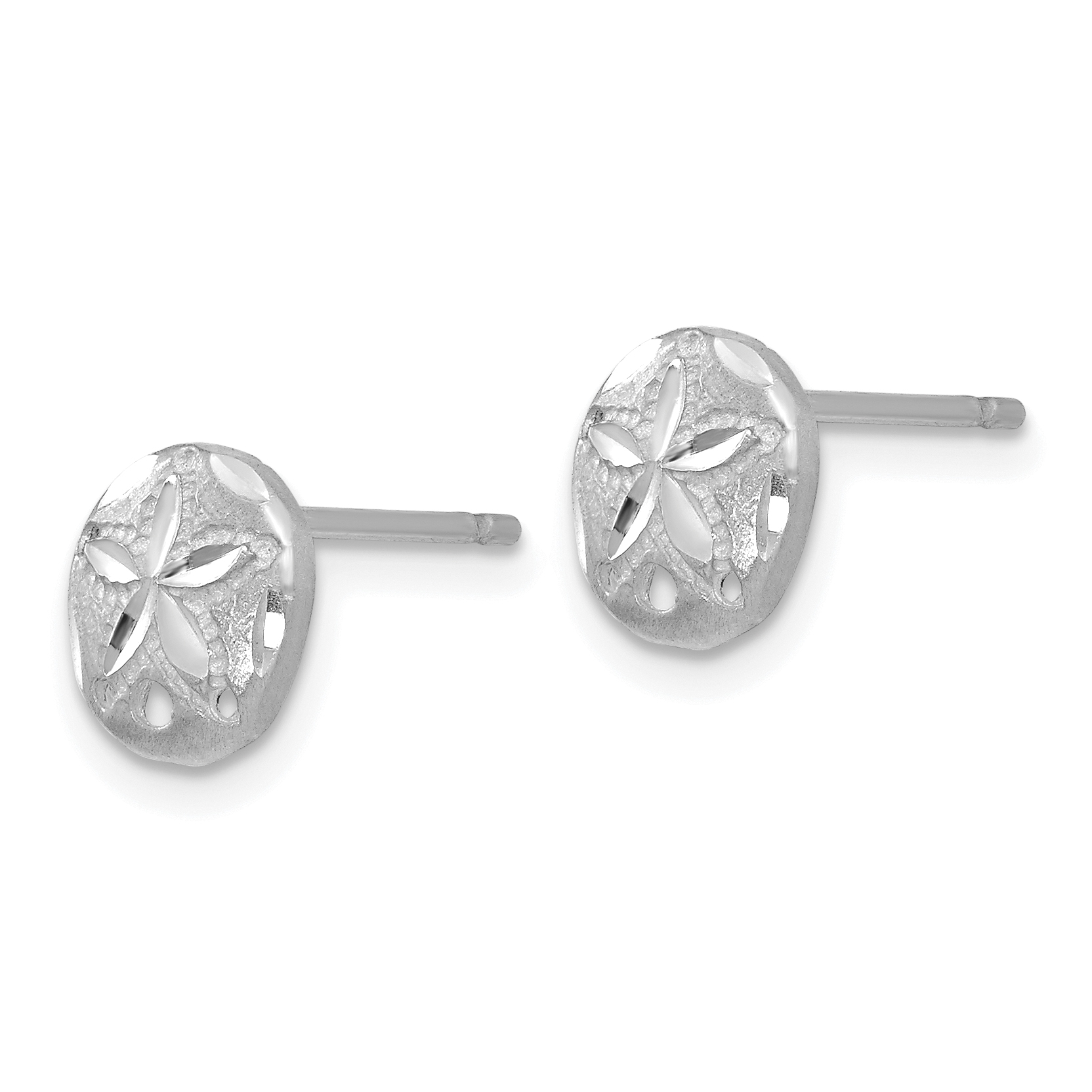14k Gold Diamond-cut Sand Dollar Earrings TC767W detailed image 2