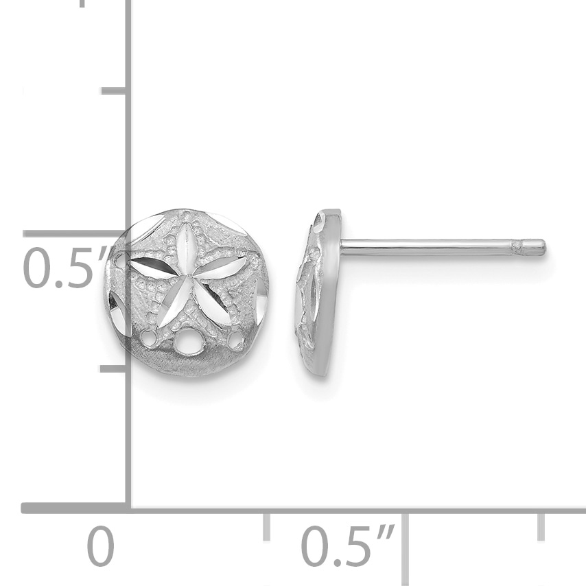 14k Gold Diamond-cut Sand Dollar Earrings TC767W detailed image 4
