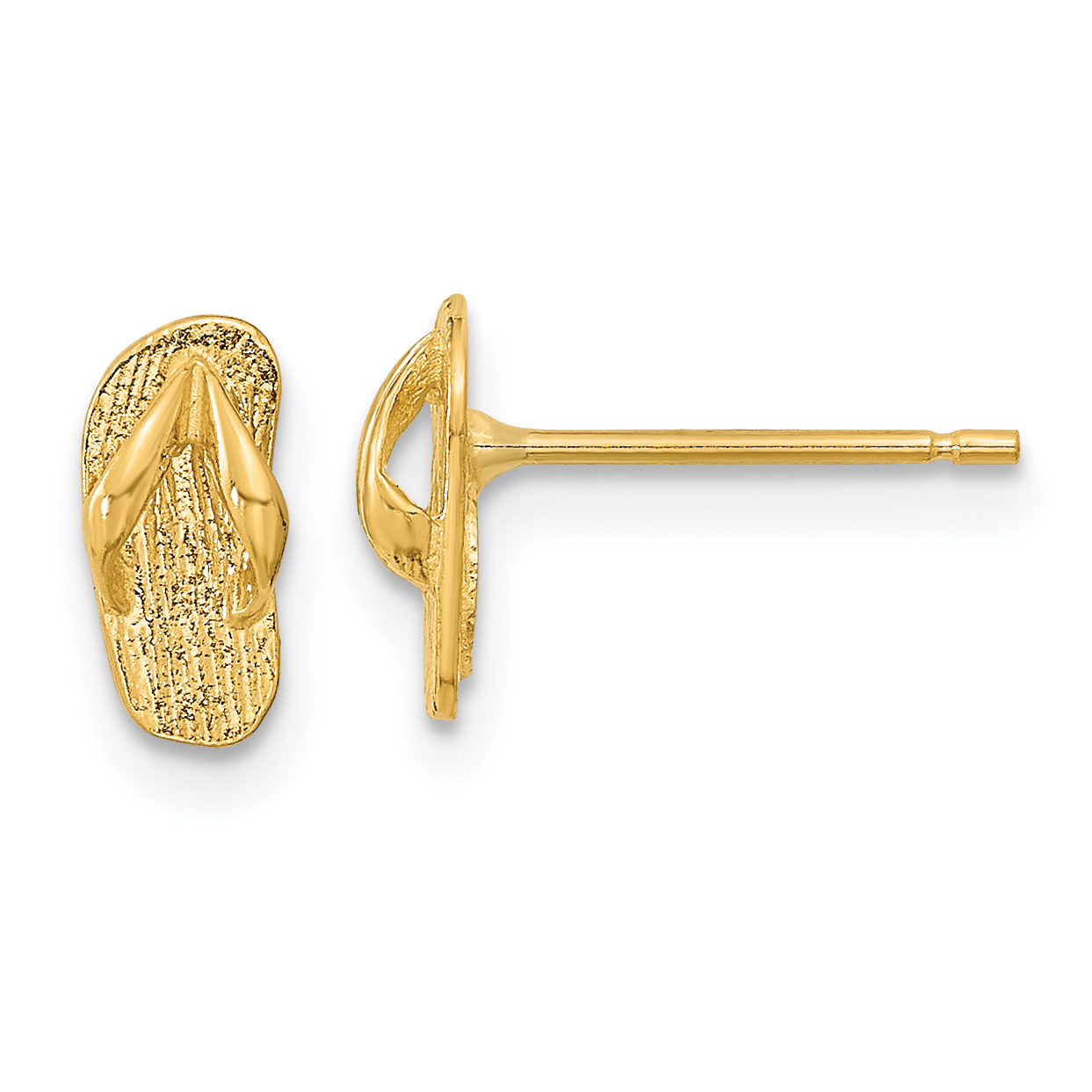 14k Polished Flip Flop Post Earrings (TC986)