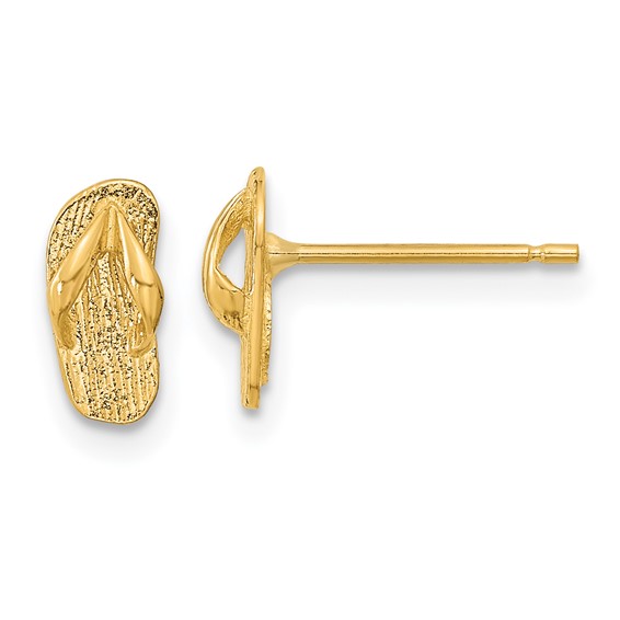 14k Polished Flip-Flop Post Earrings