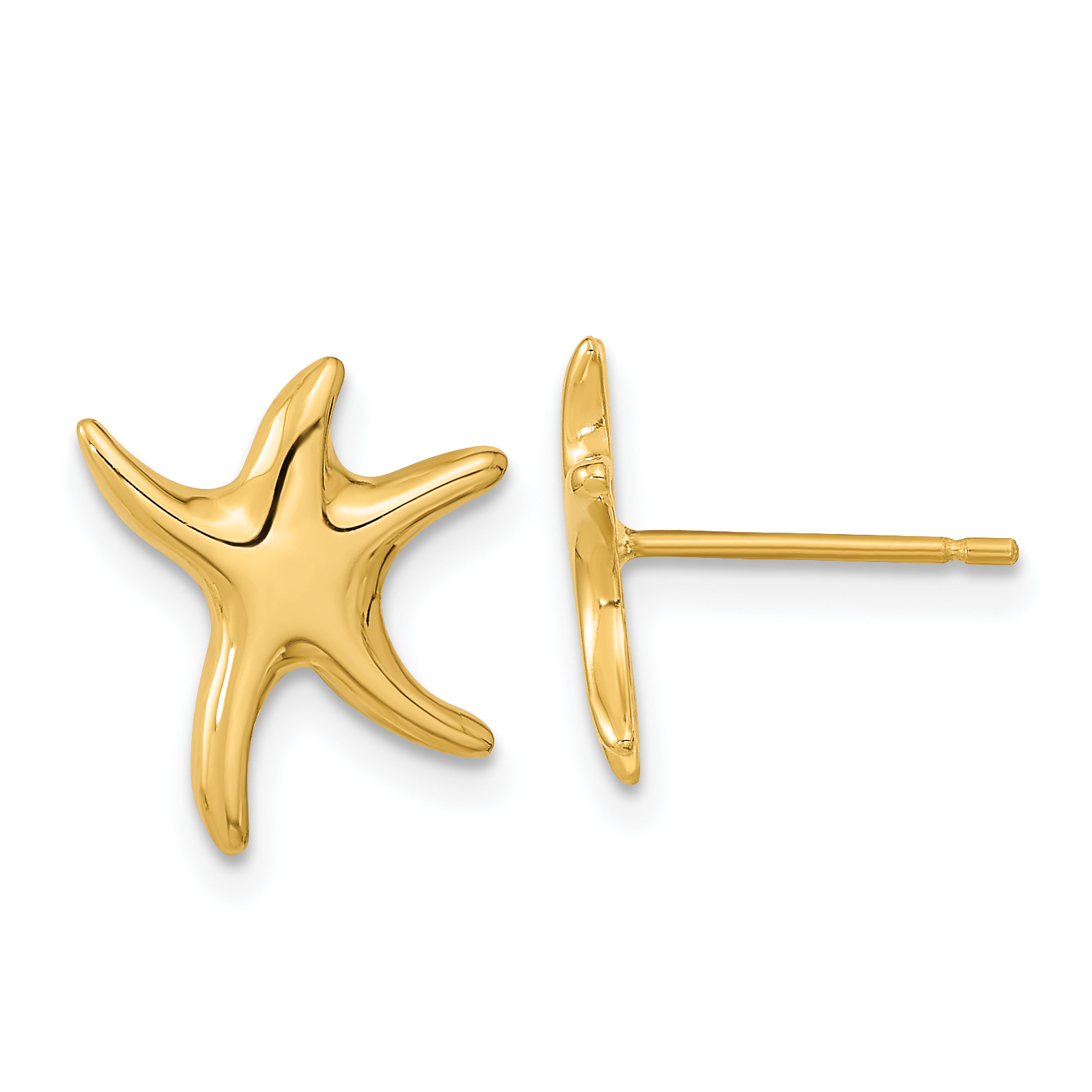 14k Polished Starfish Post Earrings (TC991)