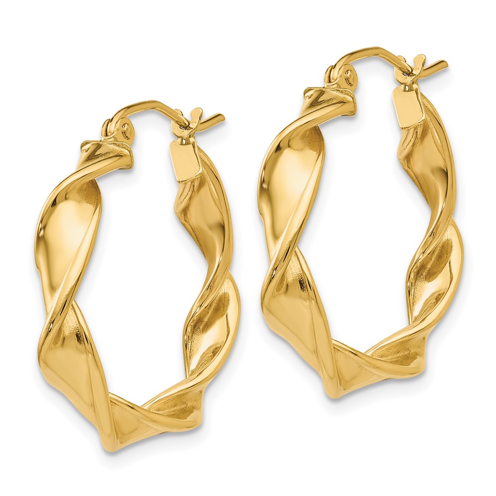 14k 4.00mm Twisted Hoop Earrings (TE216)