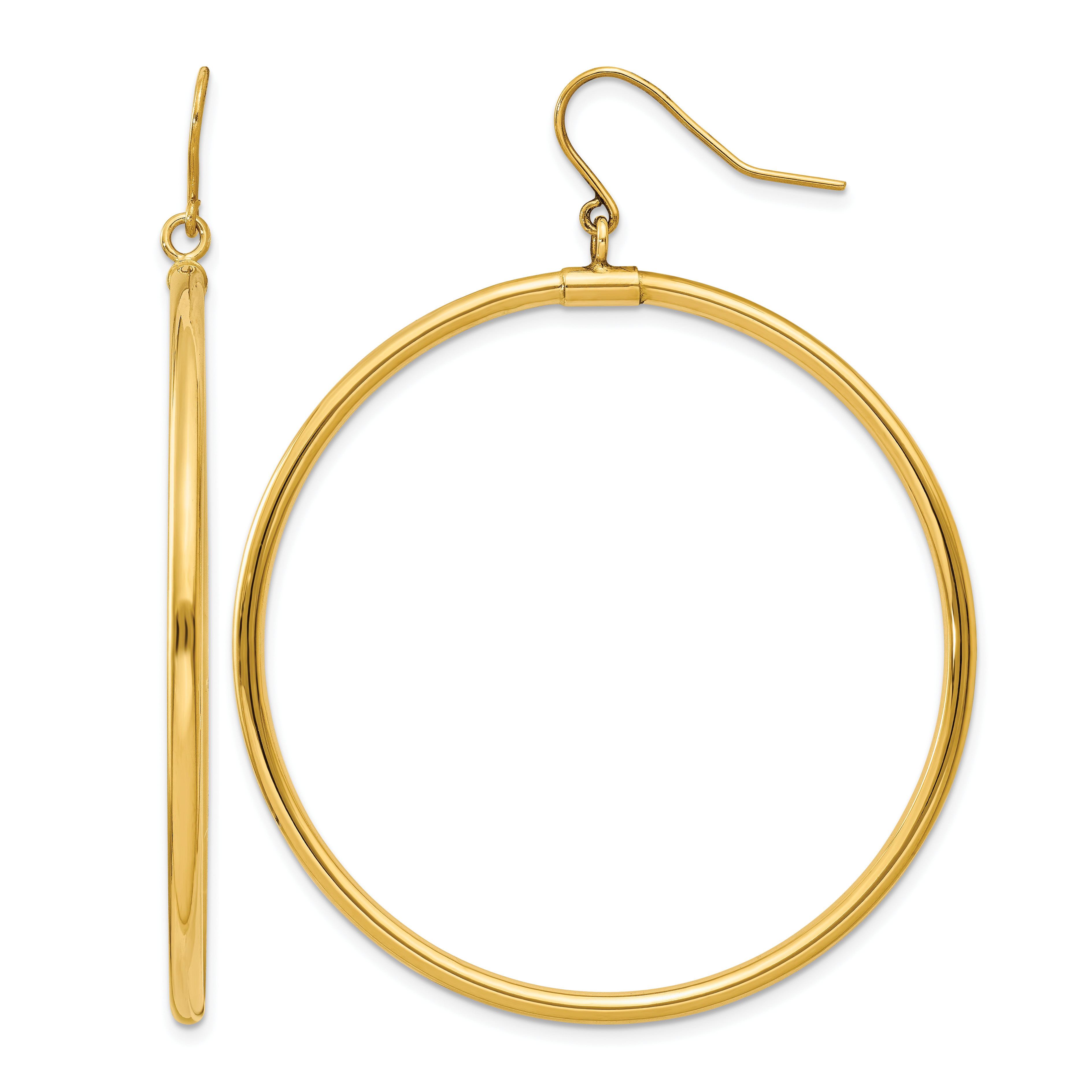 14k Tube Hoop Dangle Earrings (TE509)