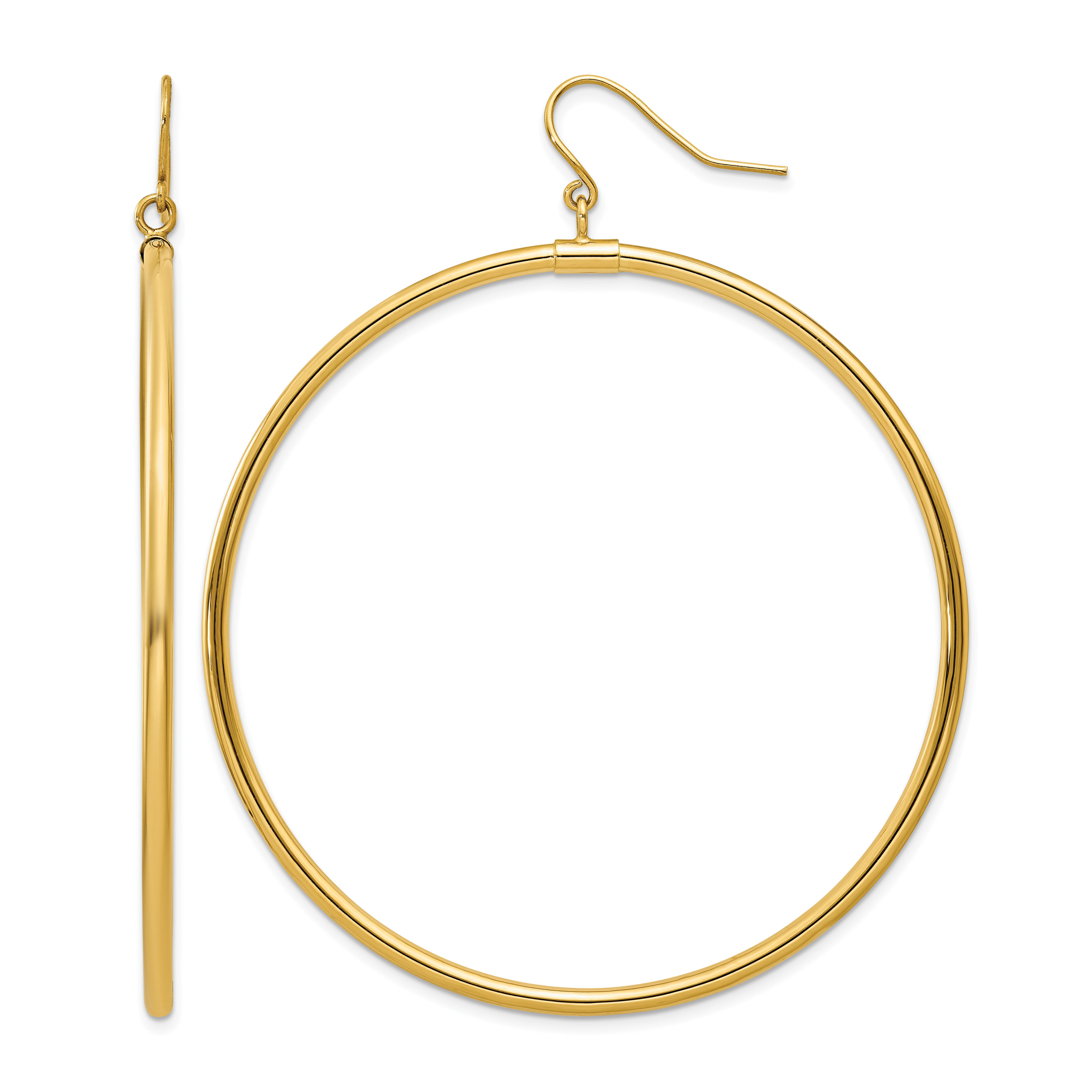 14k Tube Hoop Dangle Earrings (TE510)
