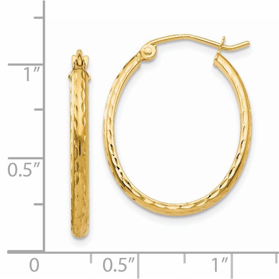 2.5mm Gold Diamond-cut Tube Hoop Earrings