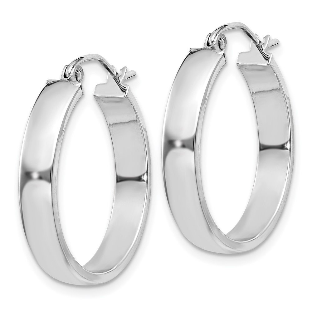 14k White Gold Polished Hoop Earring (TE557)