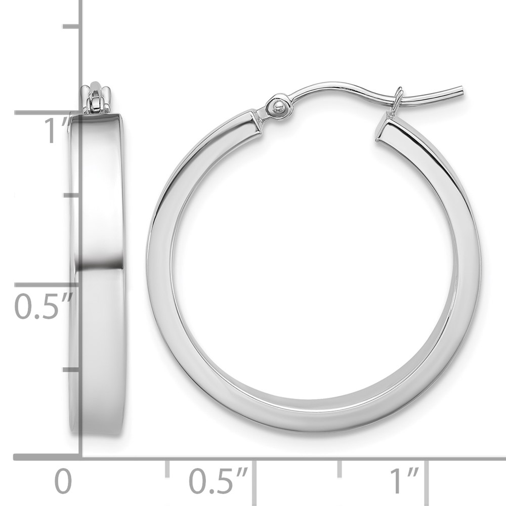 14k White Gold Polished Hoop Earring (TE557)