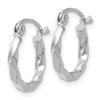 14K WG Twist Polished Hoop Earring view 2