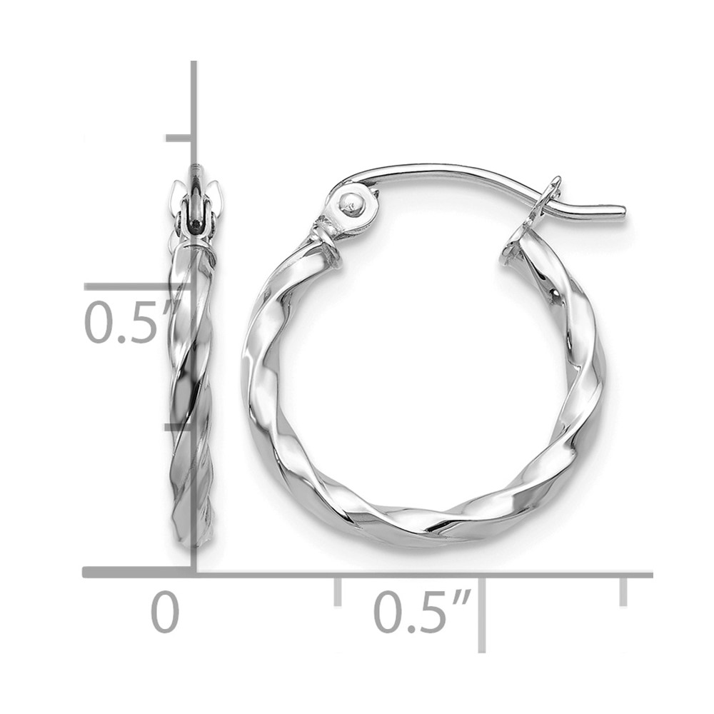 14k WG Twist Polished Hoop Earring (TE564)